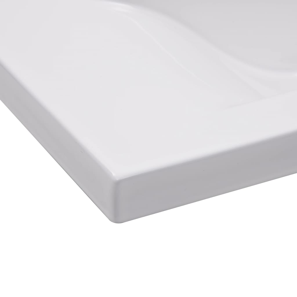 Inbouwwastafel 81X39,5X18,5 Cm Keramiek Wit 81 x 39.5 x 18.5 cm