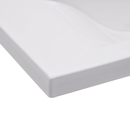 Inbouwwastafel 81X39,5X18,5 Cm Keramiek Wit 81 x 39.5 x 18.5 cm