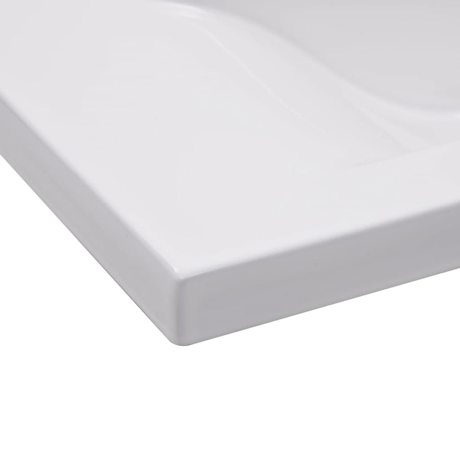 Inbouwwastafel 81X39,5X18,5 Cm Keramiek Wit 81 x 39.5 x 18.5 cm