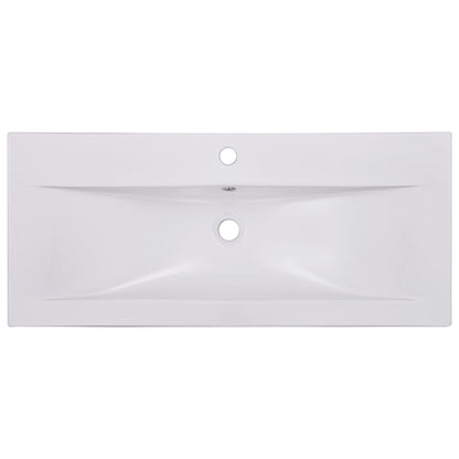 Inbouwwastafel 91X39,5X18,5 Cm Keramiek Wit 91 x 39.5 x 18.5 cm