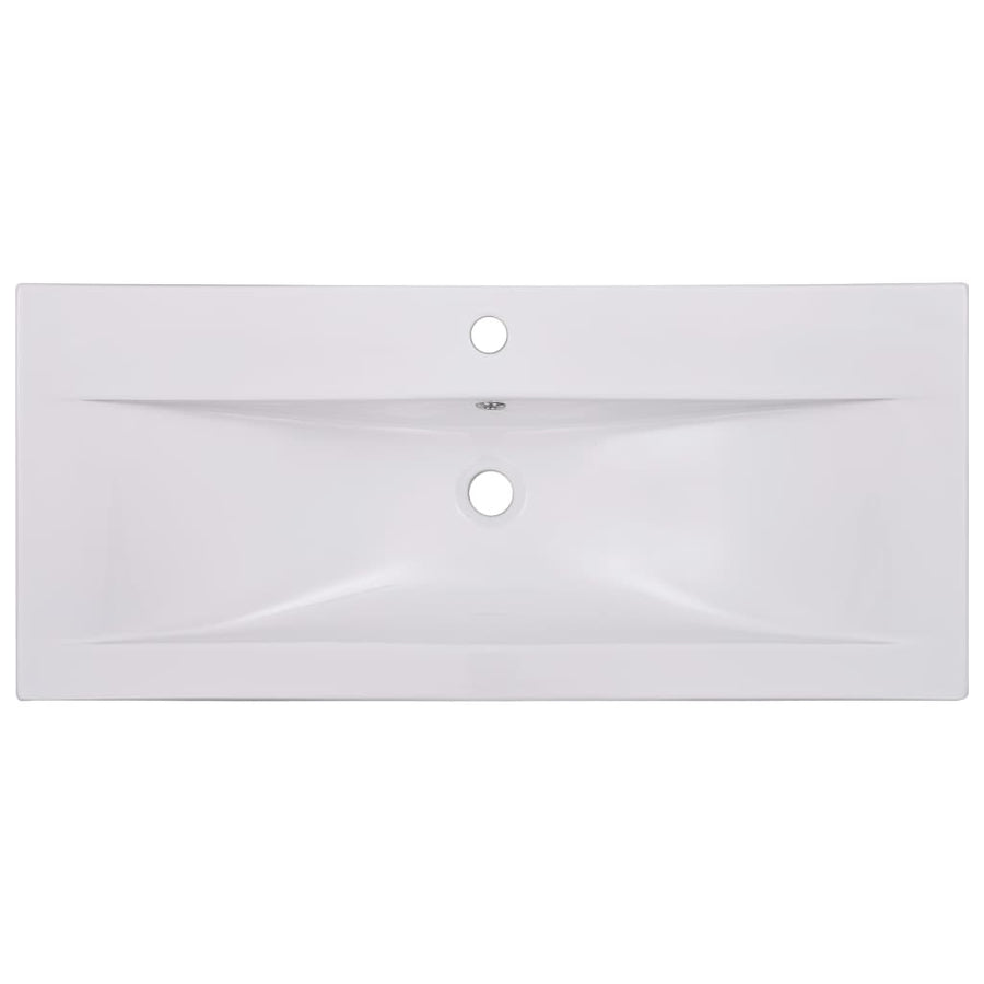 Inbouwwastafel 91X39,5X18,5 Cm Keramiek Wit 91 x 39.5 x 18.5 cm