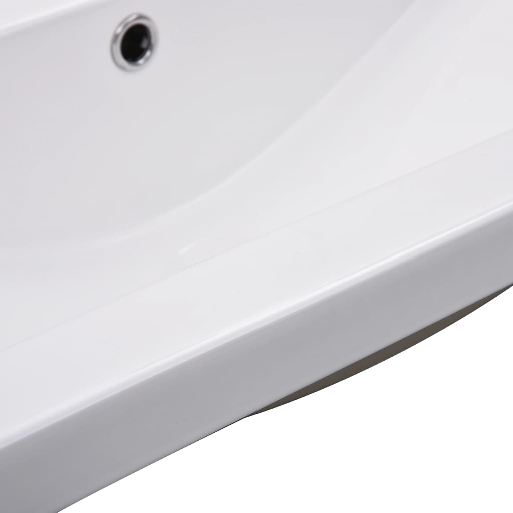 Inbouwwastafel 91X39,5X18,5 Cm Keramiek Wit 91 x 39.5 x 18.5 cm
