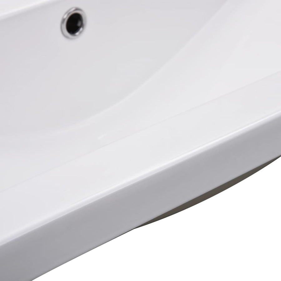 Inbouwwastafel 91X39,5X18,5 Cm Keramiek Wit 91 x 39.5 x 18.5 cm