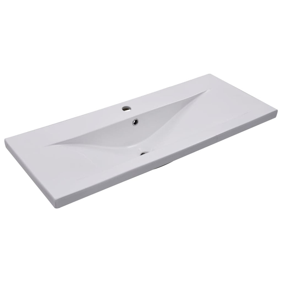 Inbouwwastafel 101X39,5X18,5 Cm Keramiek Wit 101 x 39.5 x 18.5 cm