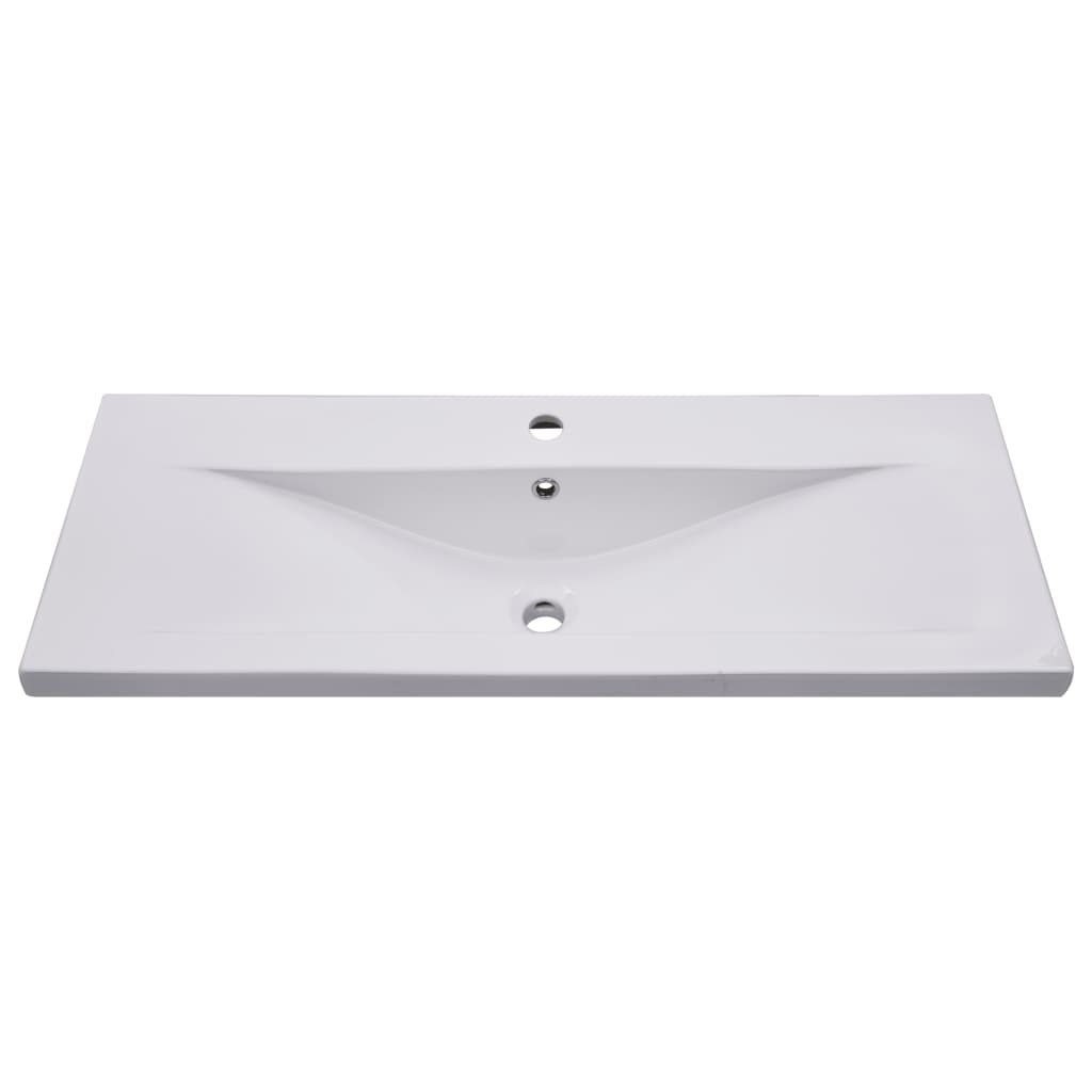 Inbouwwastafel 101X39,5X18,5 Cm Keramiek Wit 101 x 39.5 x 18.5 cm