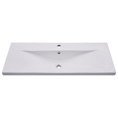 Inbouwwastafel 101X39,5X18,5 Cm Keramiek Wit 101 x 39.5 x 18.5 cm