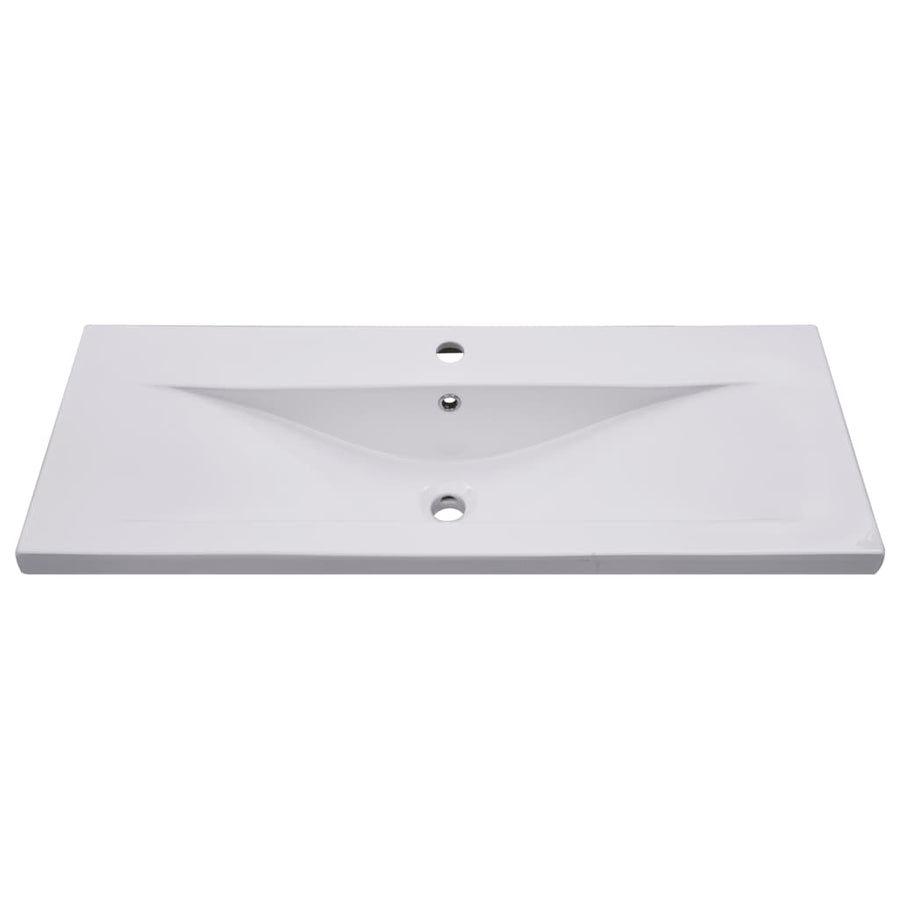 Inbouwwastafel 101X39,5X18,5 Cm Keramiek Wit 101 x 39.5 x 18.5 cm