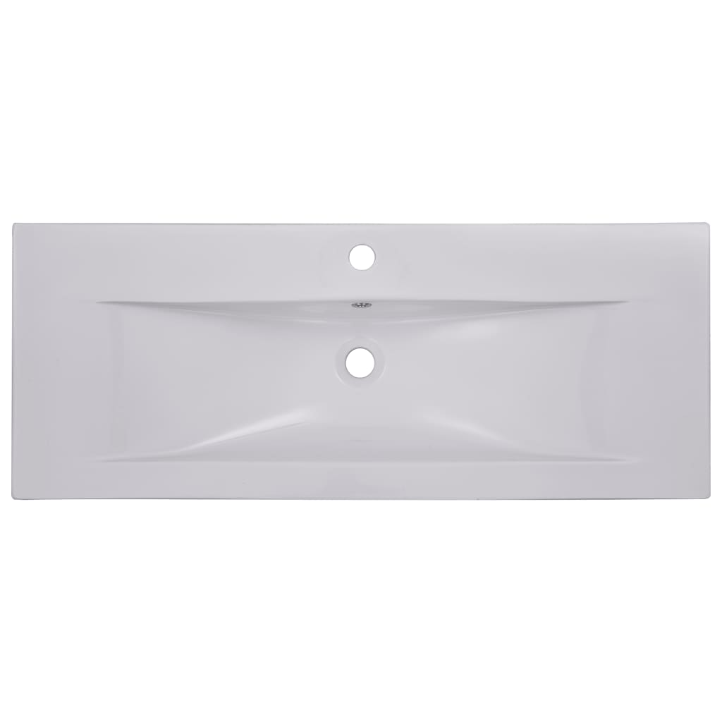 Inbouwwastafel 101X39,5X18,5 Cm Keramiek Wit 101 x 39.5 x 18.5 cm