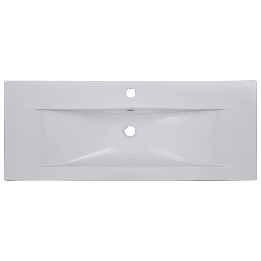 Inbouwwastafel 101X39,5X18,5 Cm Keramiek Wit 101 x 39.5 x 18.5 cm