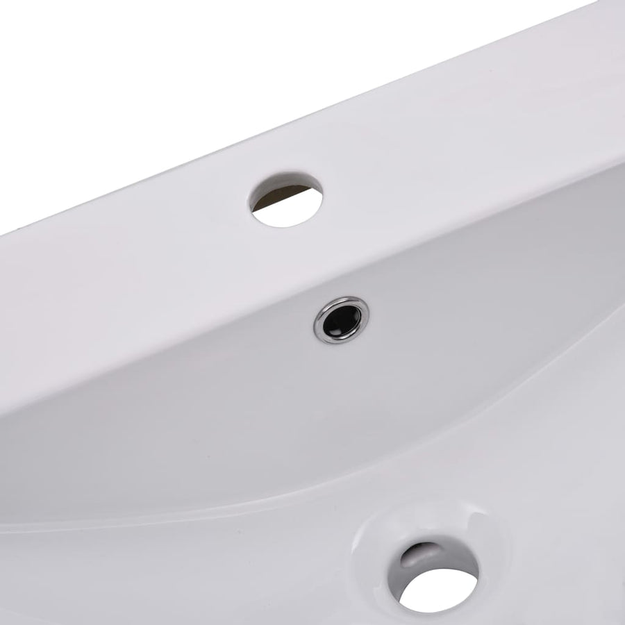 Inbouwwastafel 101X39,5X18,5 Cm Keramiek Wit 101 x 39.5 x 18.5 cm