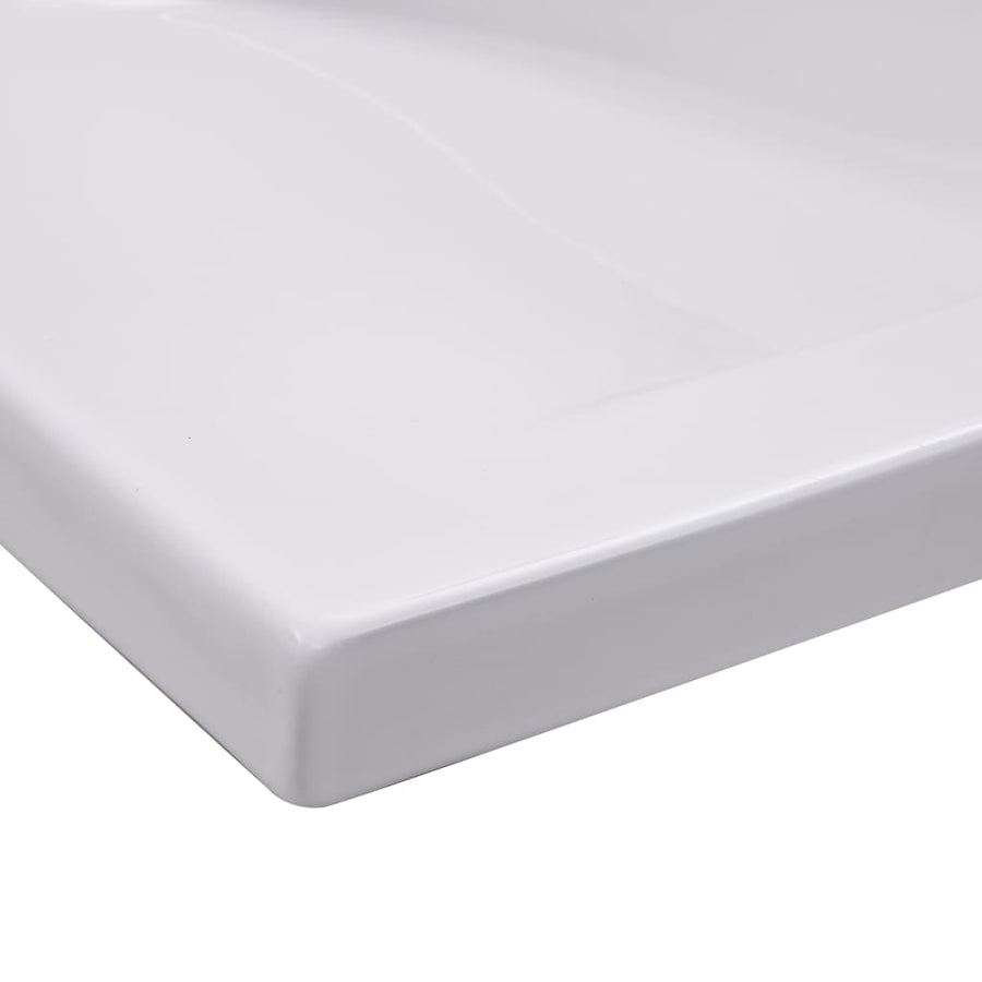 Inbouwwastafel 101X39,5X18,5 Cm Keramiek Wit 101 x 39.5 x 18.5 cm