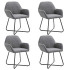 Eetkamerstoelen 4 st donkergrijs polyester staal