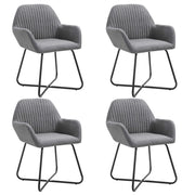 Eetkamerstoelen 4 st donkergrijs polyester staal