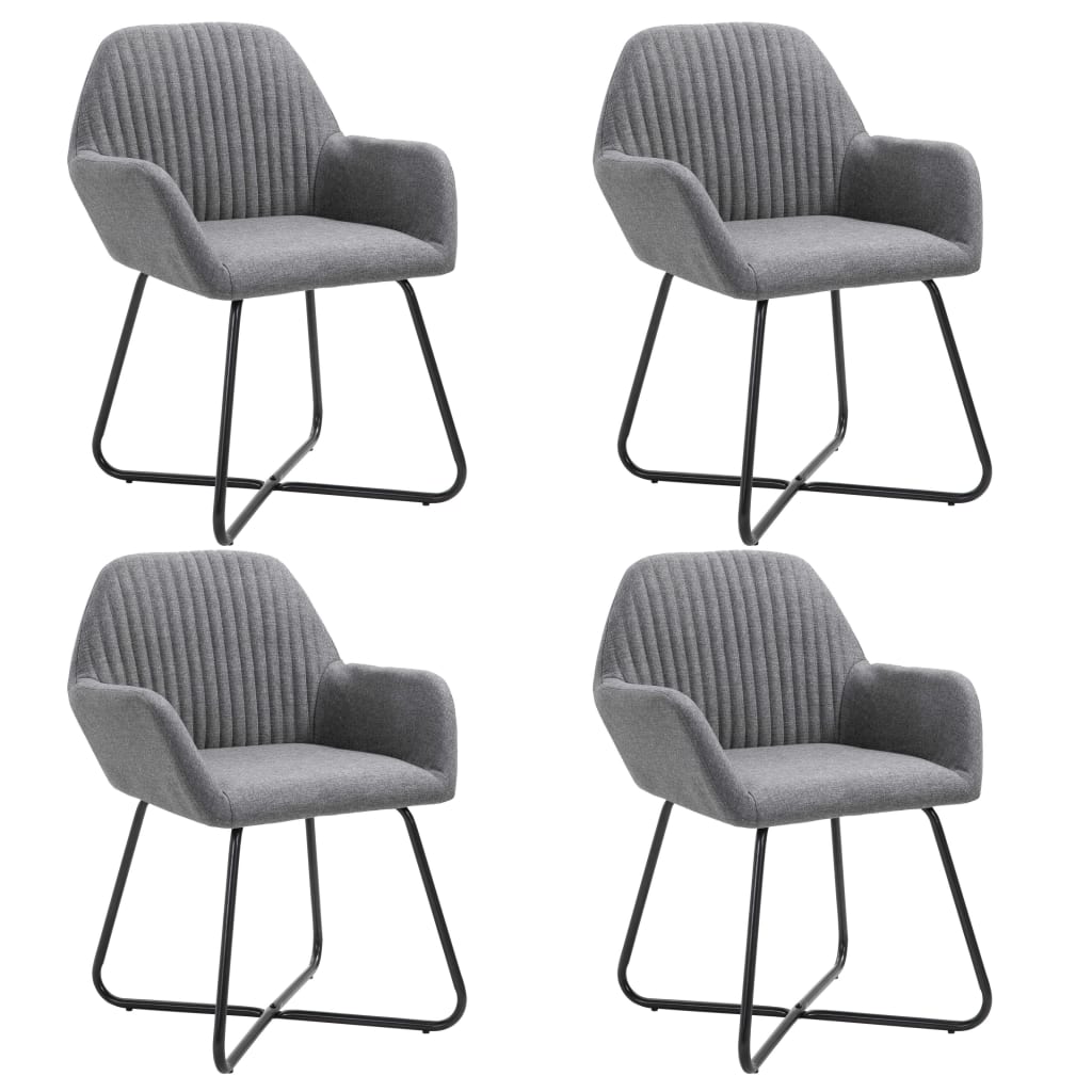 Eetkamerstoelen Stof 4 Donkergrijs