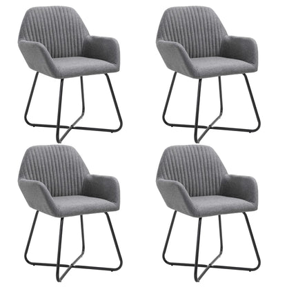 Eetkamerstoelen Stof 4 Donkergrijs