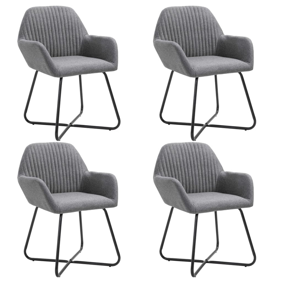 Eetkamerstoelen Stof 4 Donkergrijs