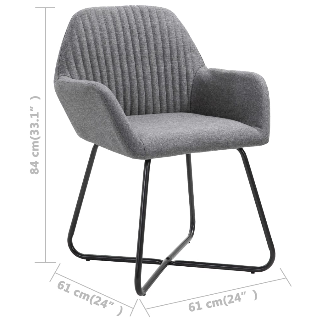 Eetkamerstoelen Stof 4 Donkergrijs