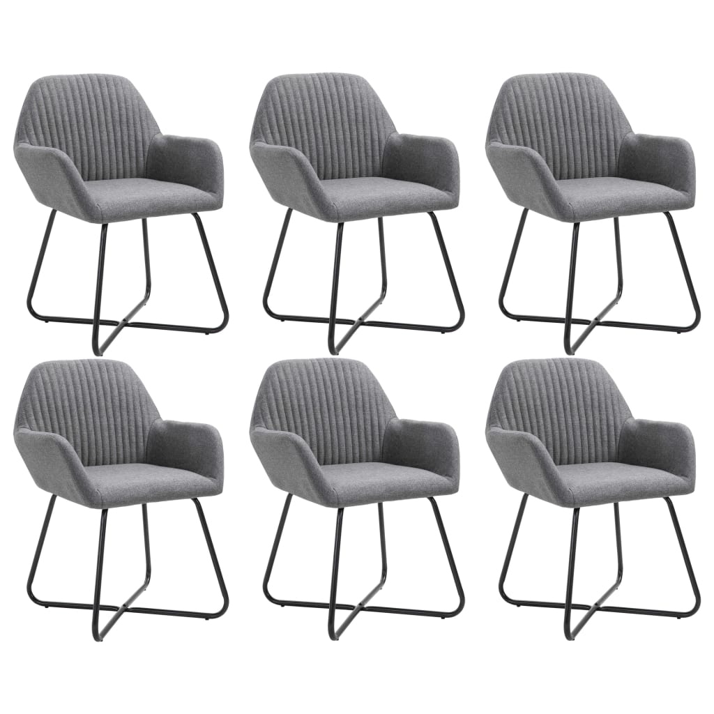Eetkamerstoelen Stof 6 Donkergrijs