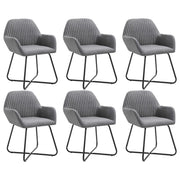 Eetkamerstoelen 6 st donkergrijs stof