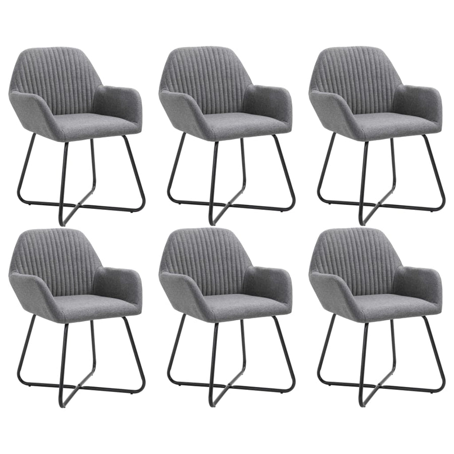 Eetkamerstoelen Stof 6 Donkergrijs