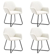 Eetkamerstoelen 4 st stof crèmekleurig 61x61x84 cm