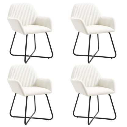 Eetkamerstoelen 4 St Stof Crèmekleurig