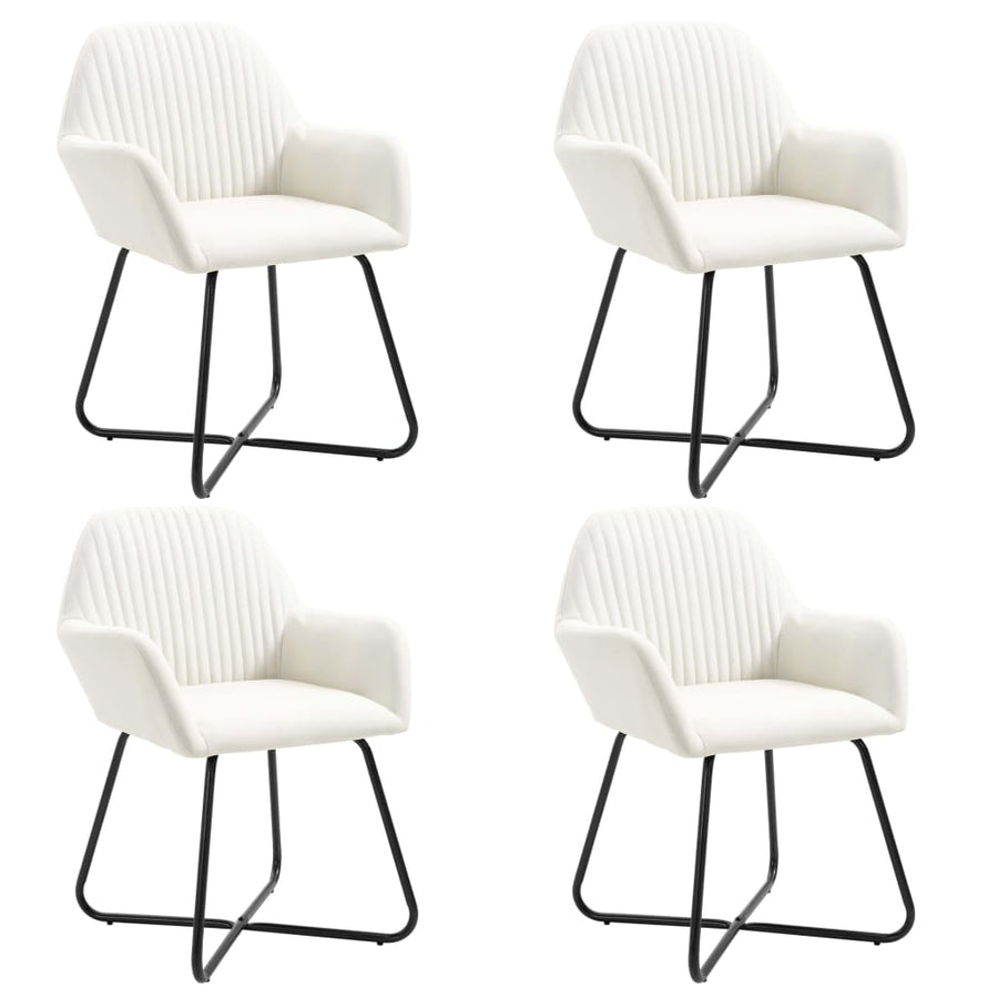 Eetkamerstoelen 4 St Stof Crèmekleurig
