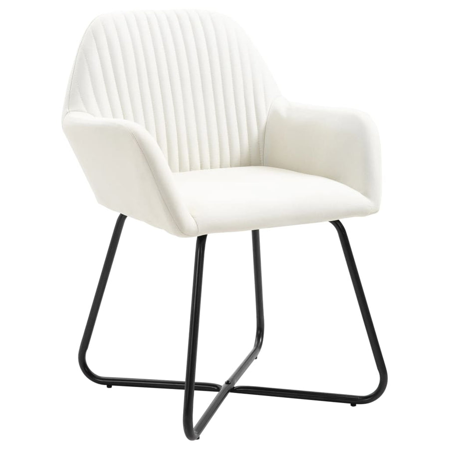 Eetkamerstoelen 4 St Stof Crèmekleurig