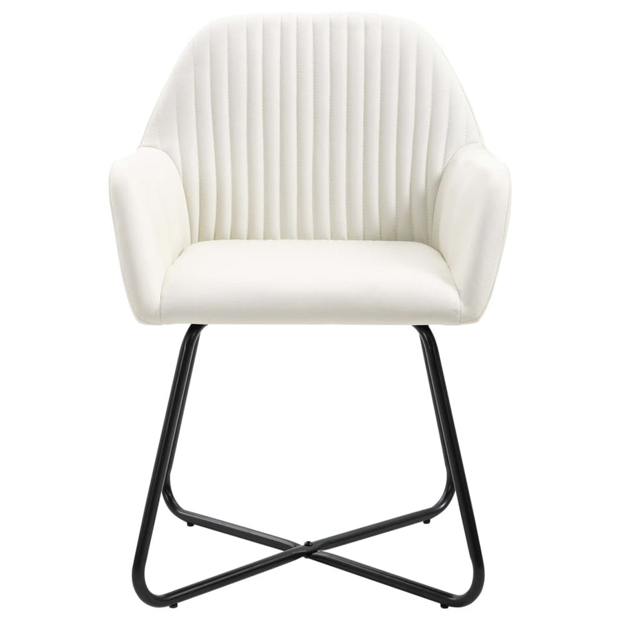 Eetkamerstoelen 4 St Stof Crèmekleurig