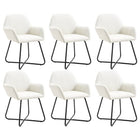 Eetkamerstoelen 6 st stof crèmekleurig