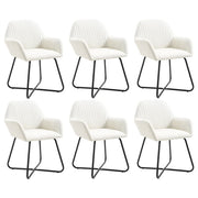 Eetkamerstoelen 6 st stof crèmekleurig