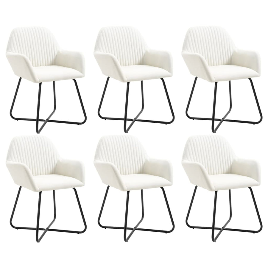 Eetkamerstoelen 6 St Stof Crème