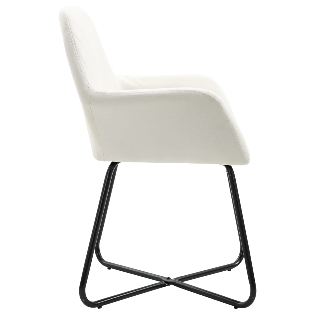 Eetkamerstoelen 6 St Stof Crème