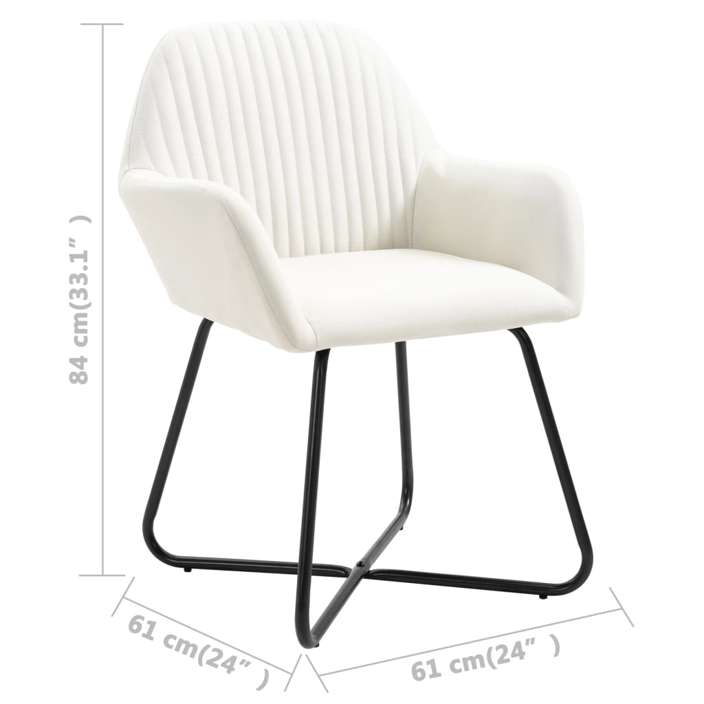 Eetkamerstoelen 6 St Stof Crème
