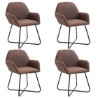 Dining chairs 4 pcs fabric brown