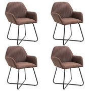 Eetkamerstoelen 4 stuks stof bruin 61x61x84 cm