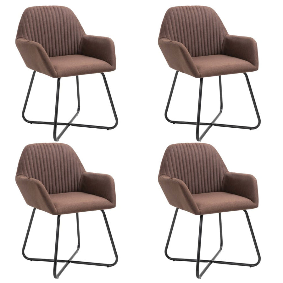 Eetkamerstoelen 4 St Stof Bruin