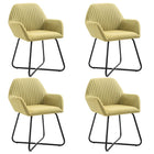 Dining chairs 4 pcs fabric green