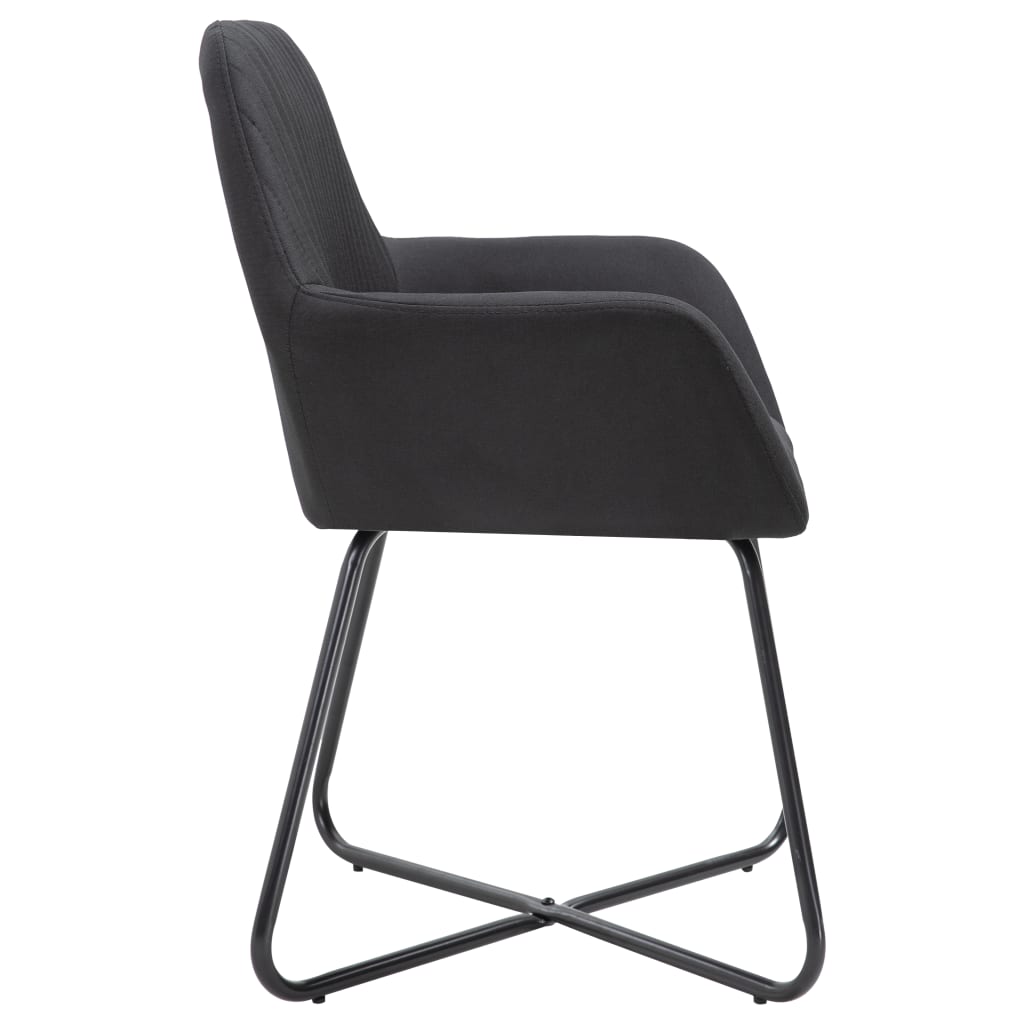 Eetkamerstoelen Stof 4 Zwart