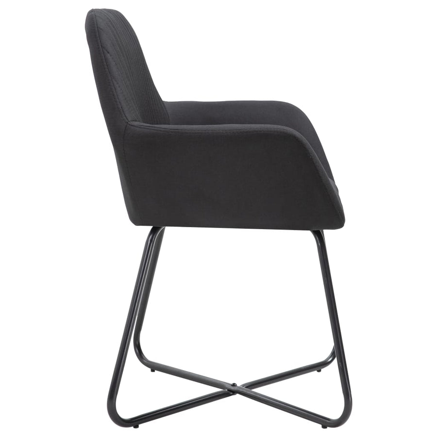 Eetkamerstoelen Stof 4 Zwart