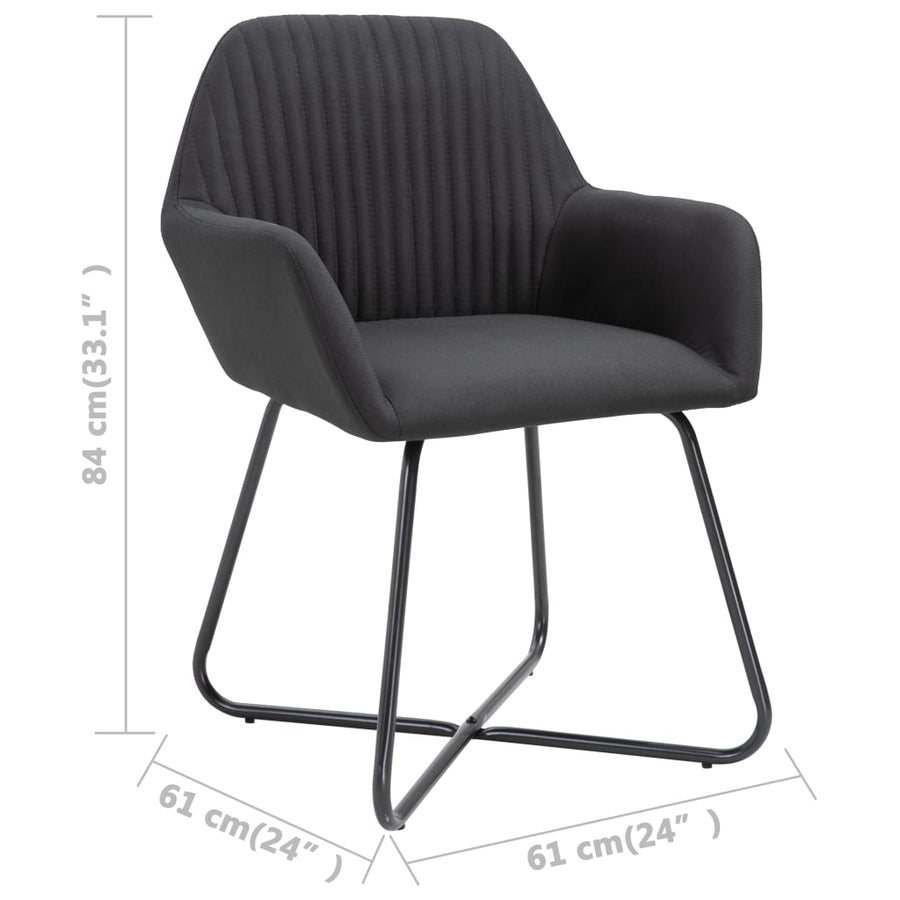 Eetkamerstoelen Stof 4 Zwart
