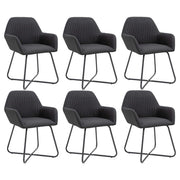 Eetkamerstoelen 6 st stof zwart 61x61x84 cm