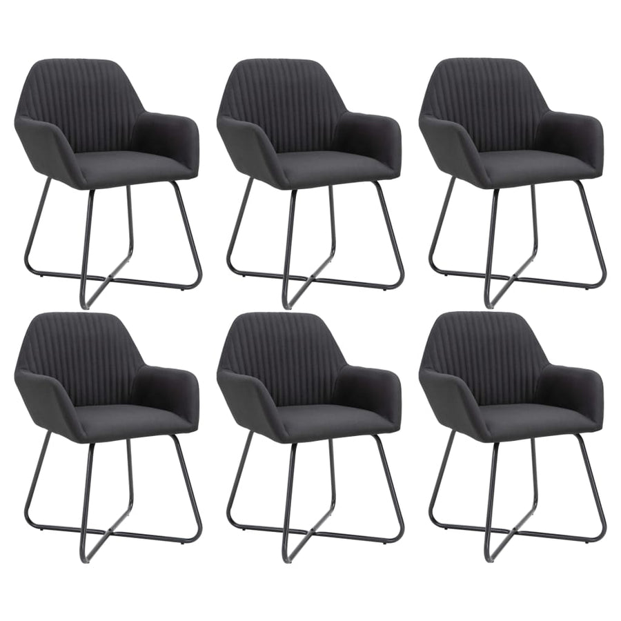 Eetkamerstoelen Stof 6 Zwart