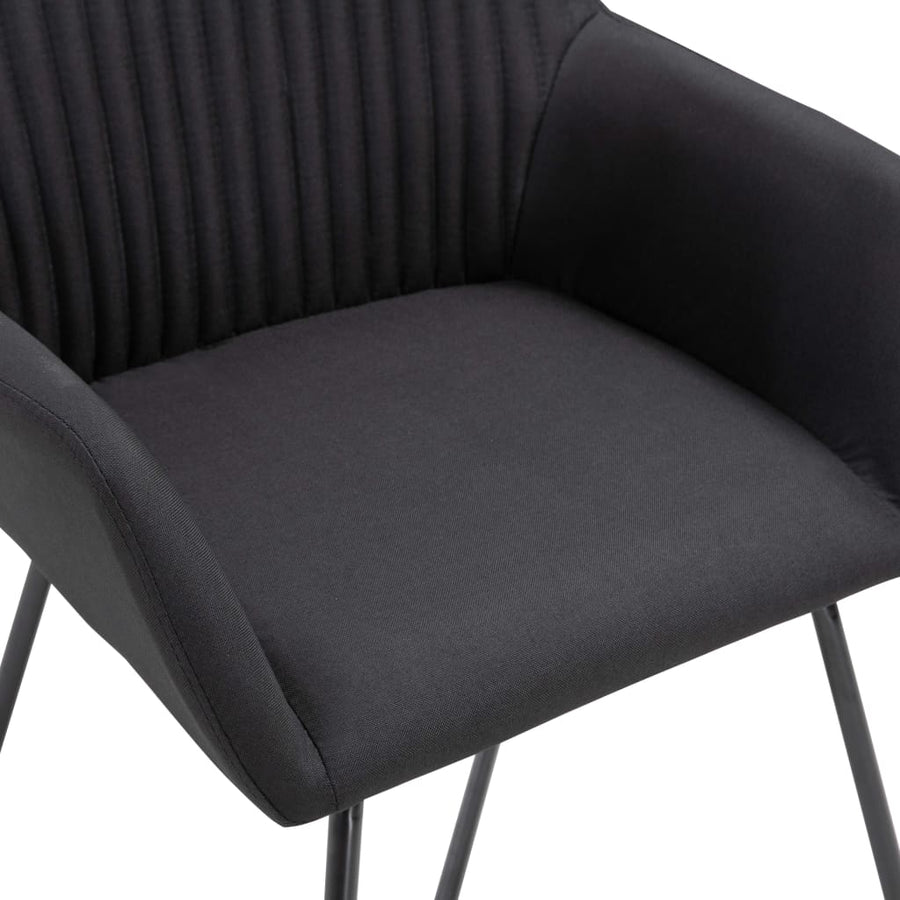 Eetkamerstoelen Stof 6 Zwart
