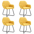 Eetkamerstoelen 4 stuks stof geel 61x61x84 cm