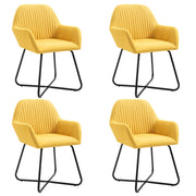 Eetkamerstoelen 4 stuks stof geel 61x61x84 cm