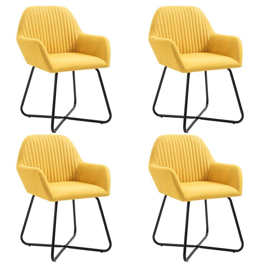 Eetkamerstoelen Stof 4 Geel