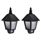 Solar wandlamp 2 stuks met bewegingssensor zwart