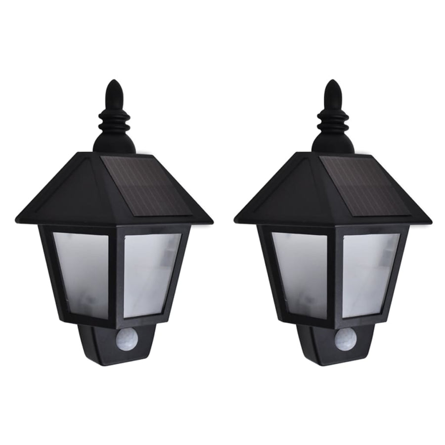 Solar-Wandlampen Met Bewegingsensor Zwart 1 2