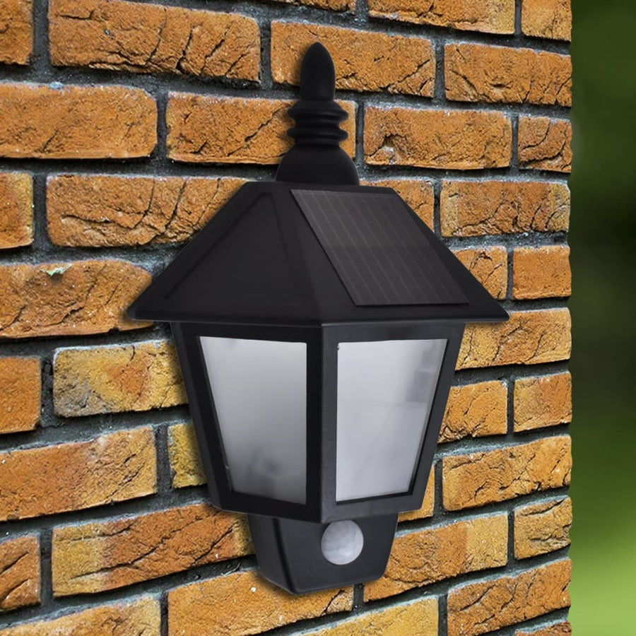 Solar-Wandlampen Met Bewegingsensor Zwart 1 2